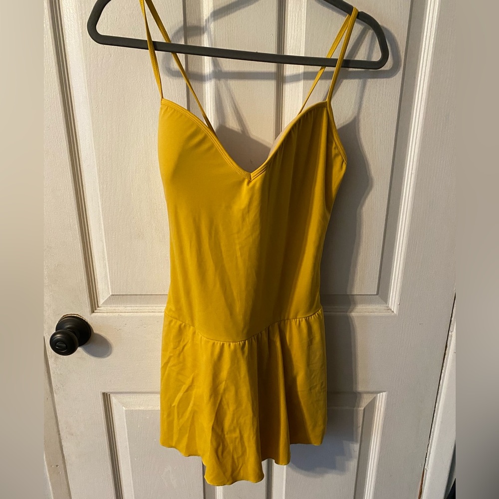 Yellow skirted bathing suit